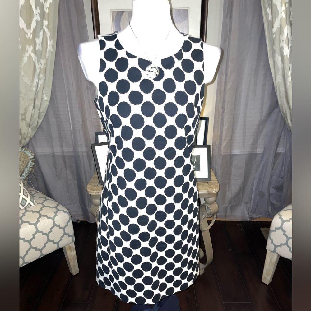 Gap Black White Polka Dot Sleeveless Retro Dress